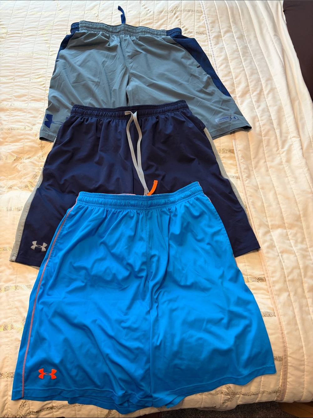 Under Armour Boys' Light Blue, Navy & Gray Athletic Shorts Set